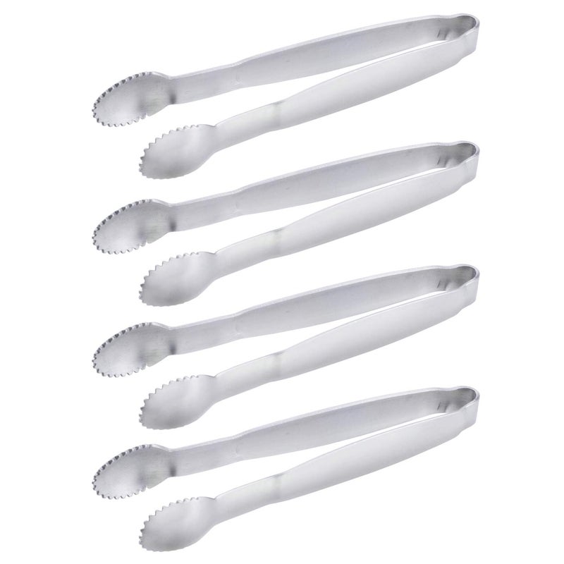 HINMAY Sugar Tongs 4-Inch Mini Serving Tongs Stainless Steel Appetizer Tongs, Set of 4 - Image 1